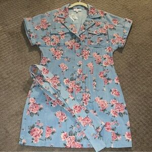 NWT Red Dress denim button up dress